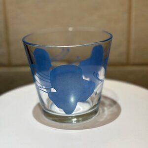 Vintage Glass Abstract Floral Personal Ice Bucket Snack Bowl 4.25"